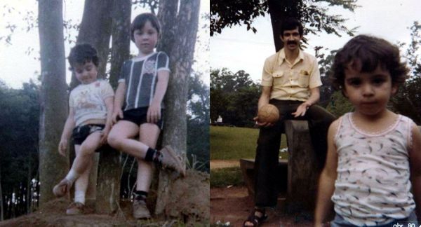 Eu e meu irmão dividindo um uniforme do Timão, e eu e meu paizão corinthiano Eu e meu irmão dividindo um uniforme do Timão, e eu e meu paizão corinthiano